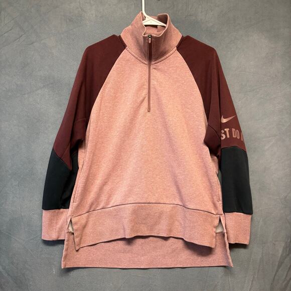 Nike Dri Fit Jacket Light Women Small Long Tail Running Athletic Pullover Raglan - Picture 1 of 7